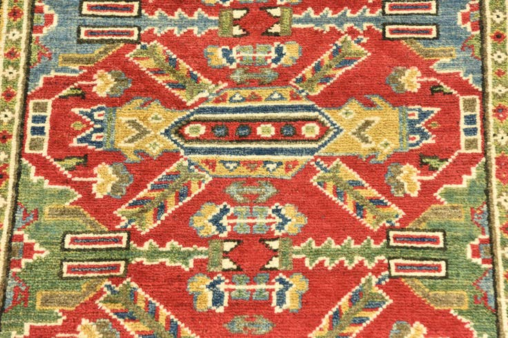 Detail image of 2' 8 x 9' Hand Knotted Kazak Runner Rug