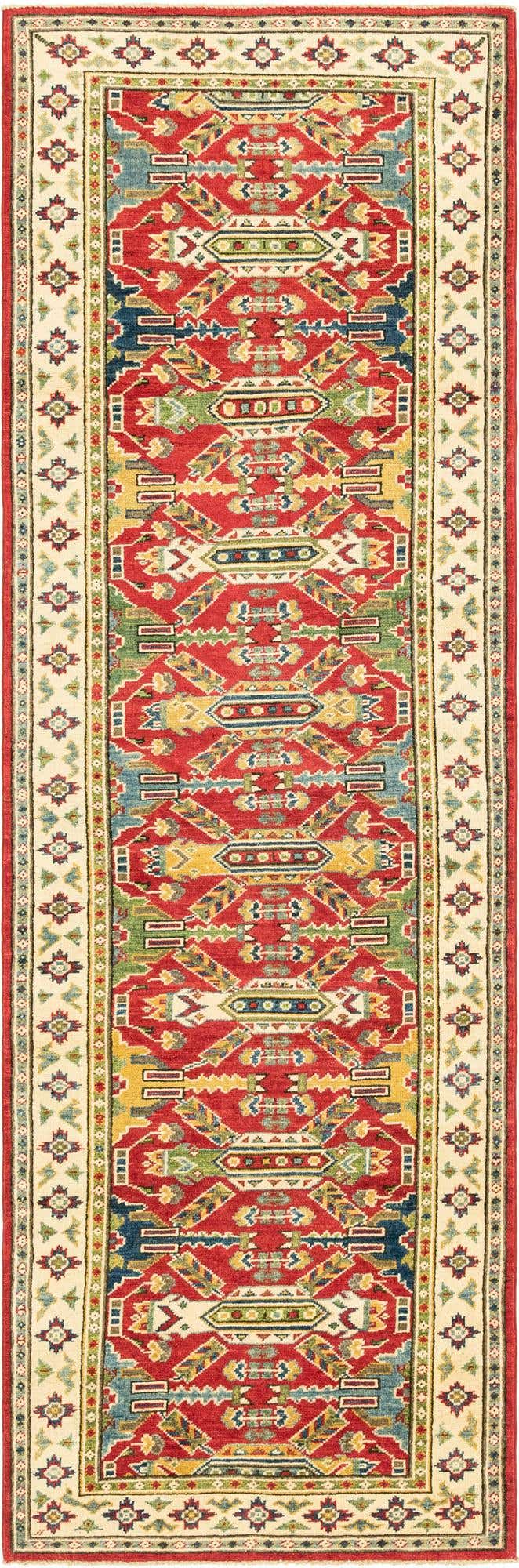 2' 8 x 9' Hand Knotted Kazak Runner Rug