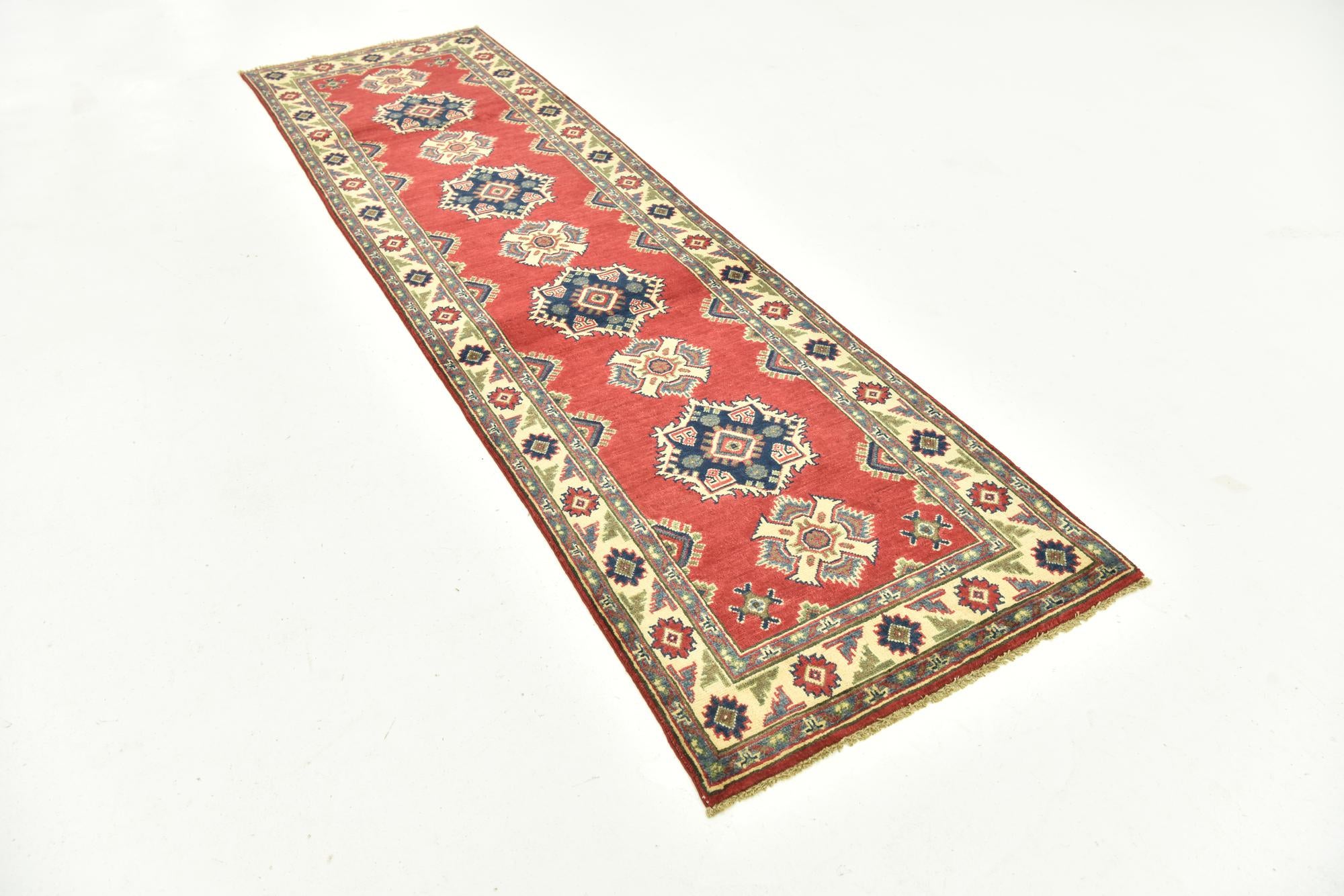 2' 9 x 9' 8 Hand Knotted Kazak Runner Rug