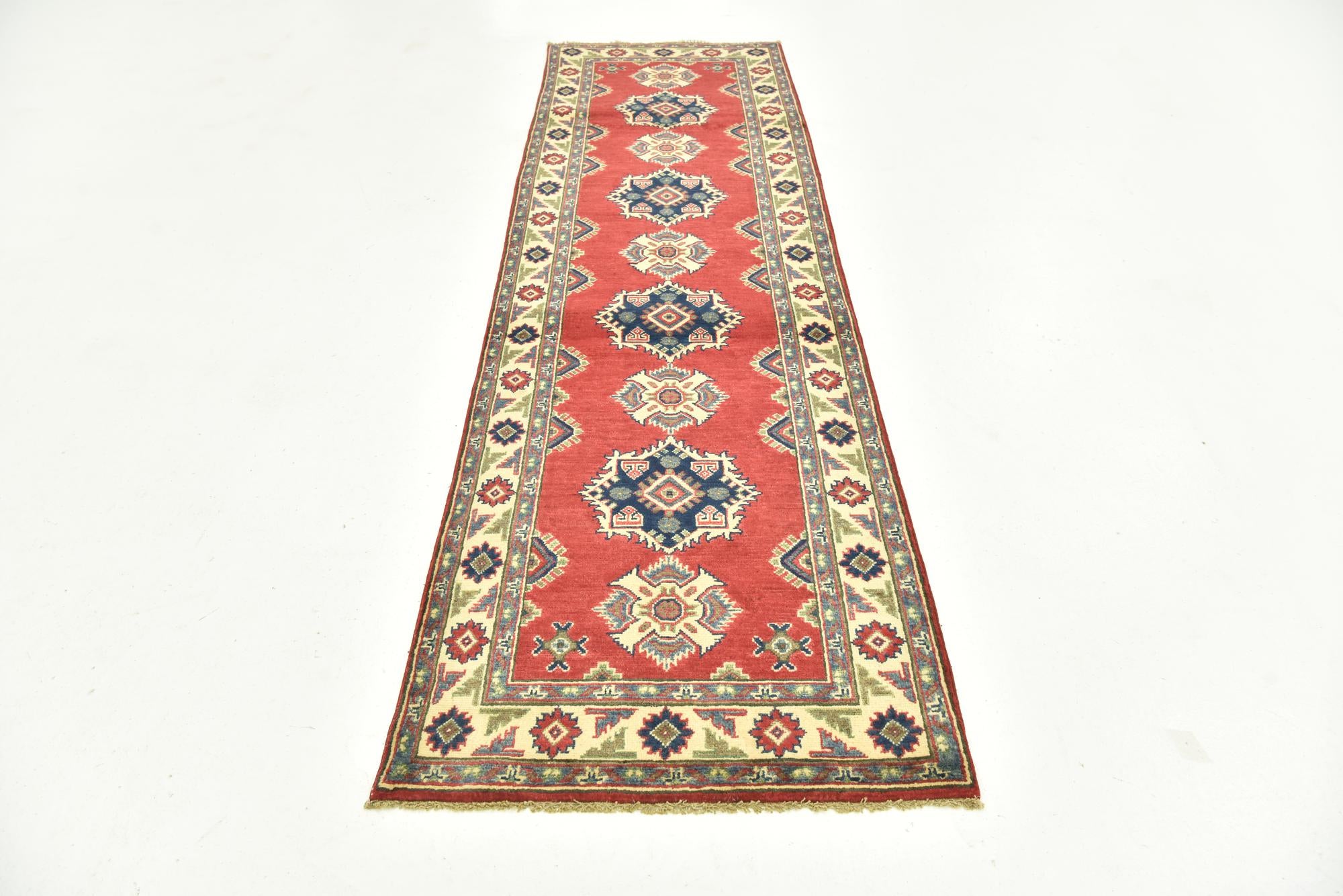 2' 9 x 9' 8 Hand Knotted Kazak Runner Rug