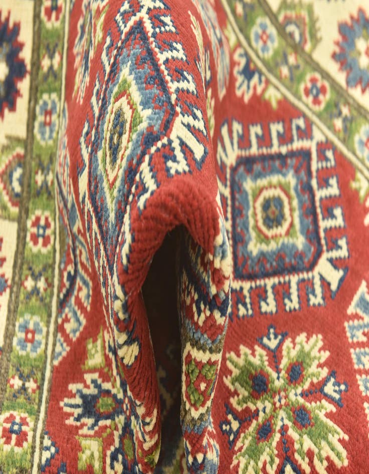 Detail image of 4' x 10' 4  Hand Knotted Kazak Runner Rug