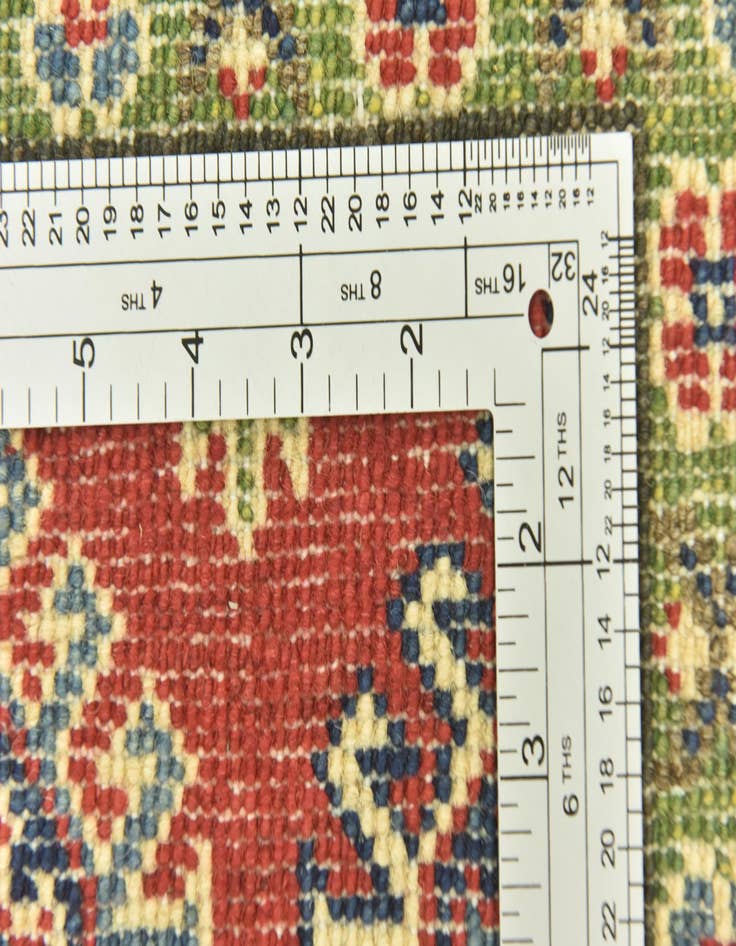 Detail image of 4' x 10' 4  Hand Knotted Kazak Runner Rug