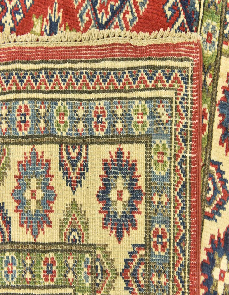 Detail image of 4' x 10' 4  Hand Knotted Kazak Runner Rug