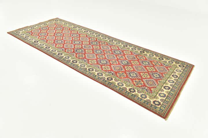 4' x 10' 4 Hand Knotted Kazak Runner Rug