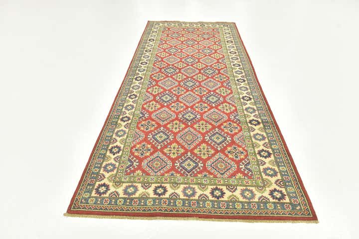 4' x 10' 4 Hand Knotted Kazak Runner Rug