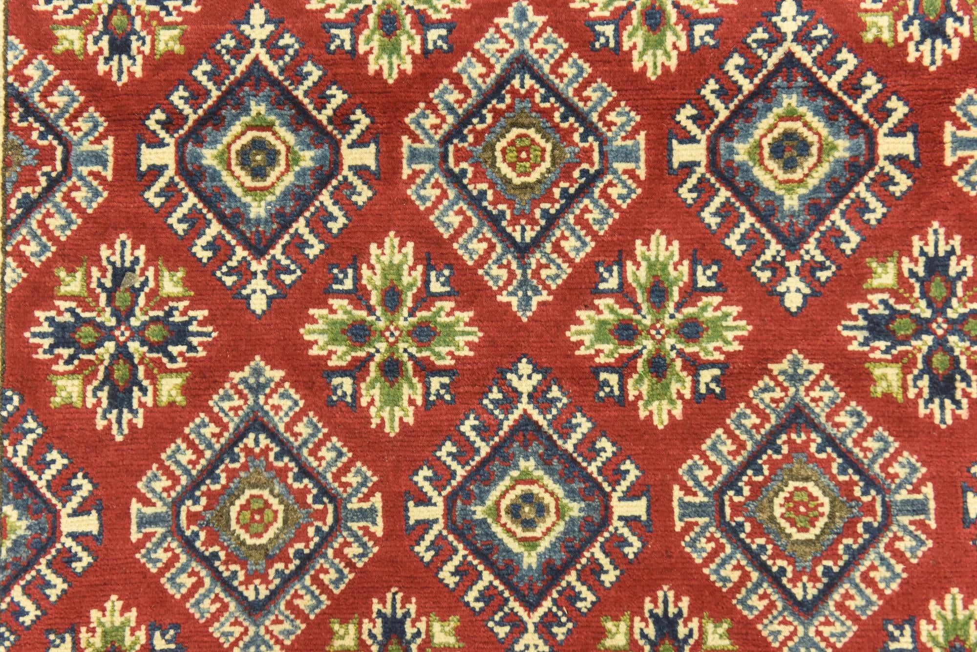 4' x 10' 4 Hand Knotted Kazak Runner Rug