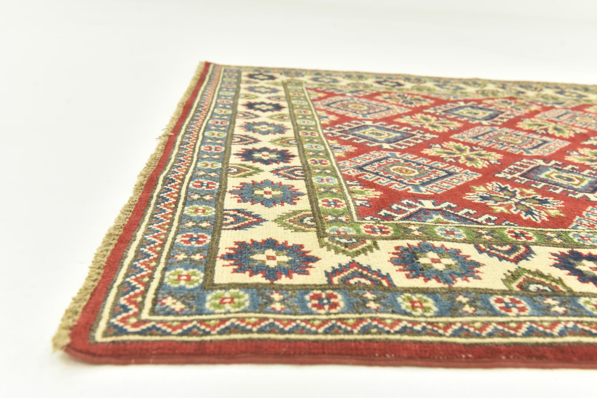 4' x 10' 4 Hand Knotted Kazak Runner Rug