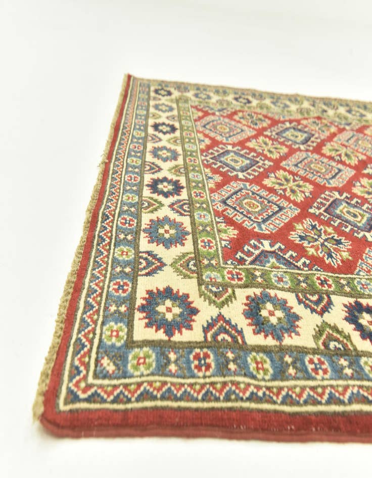 Detail image of 4' x 10' 4  Hand Knotted Kazak Runner Rug