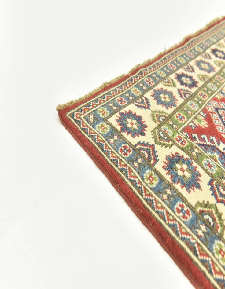 Detail image of 4' x 10' 4  Hand Knotted Kazak Runner Rug