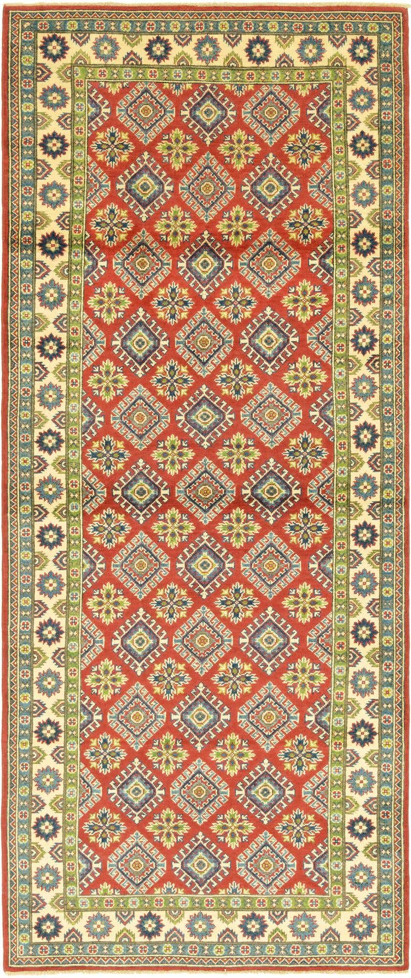 4' x 10' 4 Hand Knotted Kazak Runner Rug