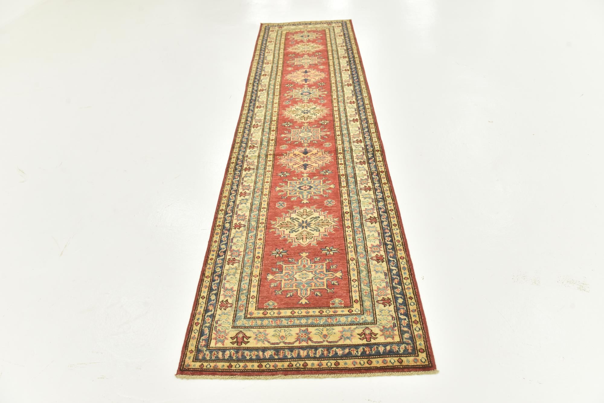 2' 7 x 10' 2 Hand Knotted Kazak Oriental Runner Rug