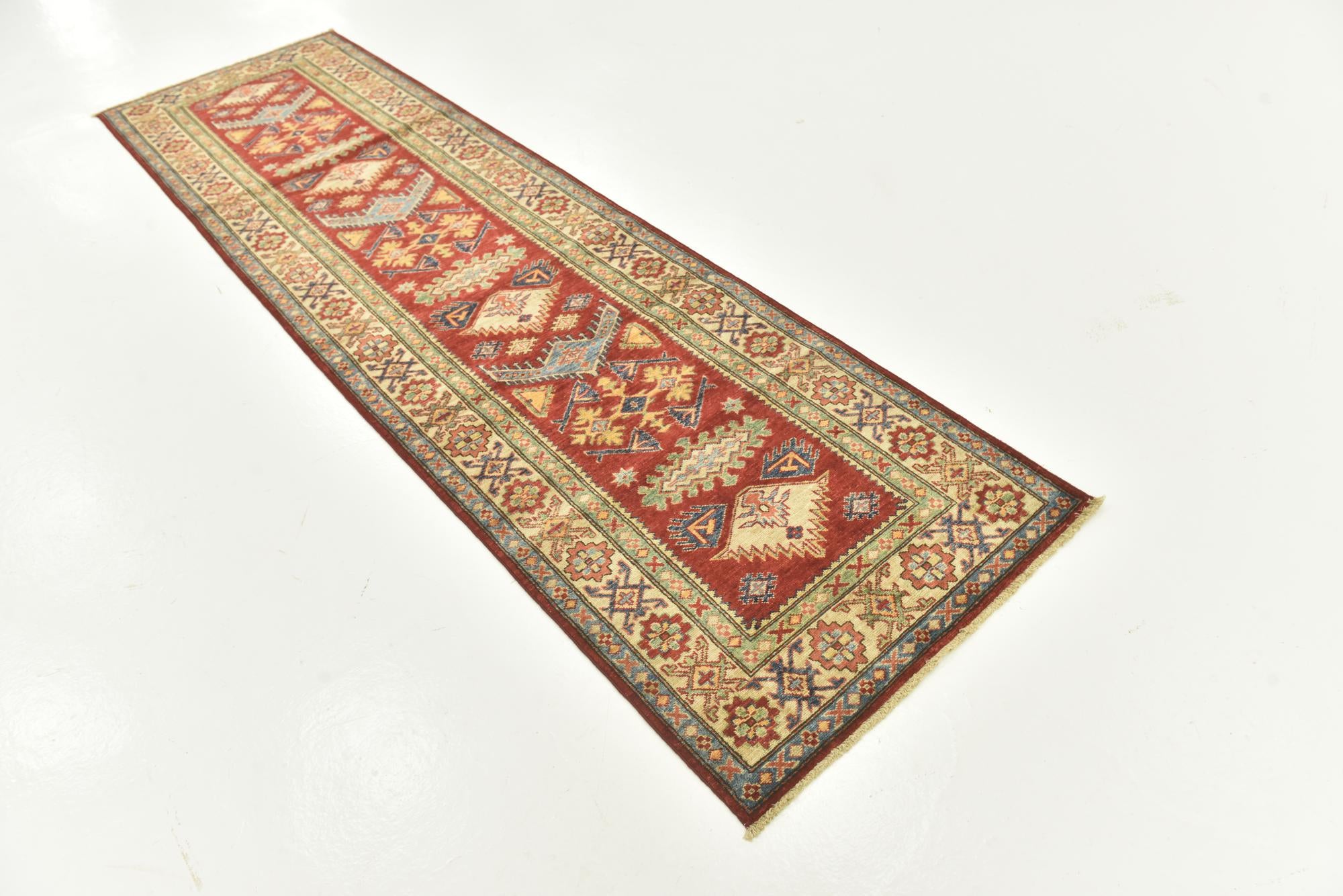 2' 9 x 9' 9 Hand Knotted Kazak Oriental Runner Rug