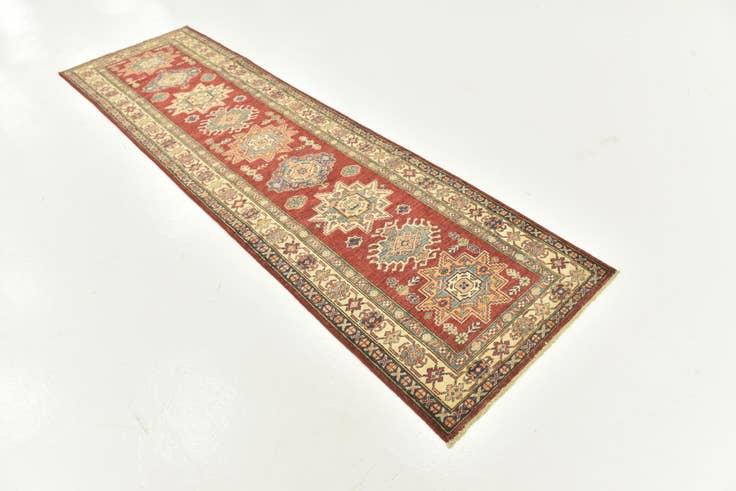 Detail image of 2' 6 x 9' 6 Hand Knotted Kazak Oriental Runner Rug
