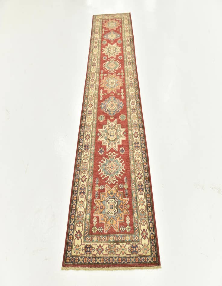 Detail image of 2' 6 x 9' 6  Hand Knotted Kazak Oriental Runner Rug