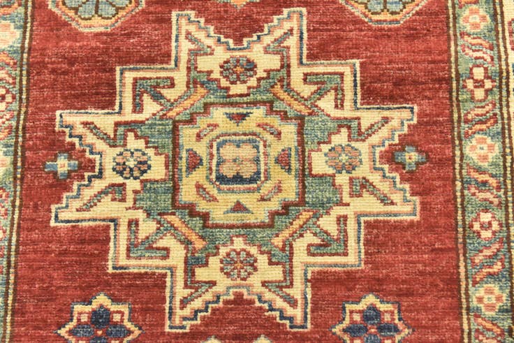 Detail image of 2' 6 x 9' 6 Hand Knotted Kazak Oriental Runner Rug