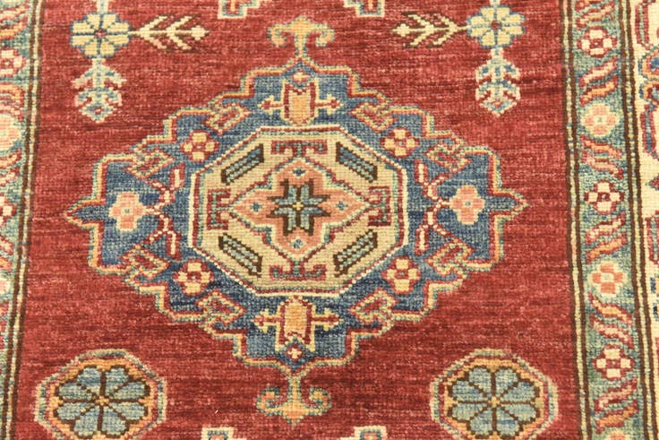 Detail image of 2' 6 x 9' 6 Hand Knotted Kazak Oriental Runner Rug