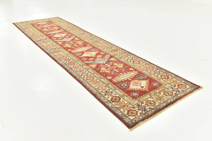 Detail image of 2' 8 x 9' 10 Hand Knotted Kazak Oriental Runner Rug