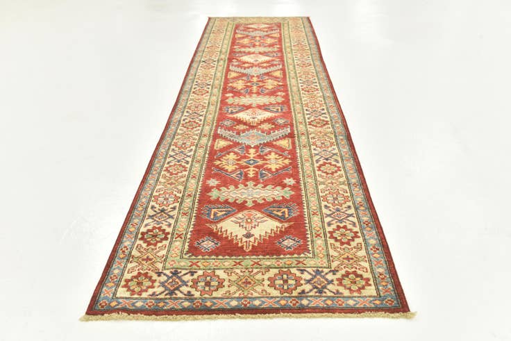 Detail image of 2' 8 x 9' 10 Hand Knotted Kazak Oriental Runner Rug