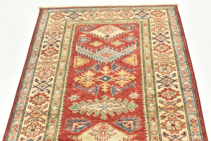 Detail image of 2' 8 x 9' 10 Hand Knotted Kazak Oriental Runner Rug