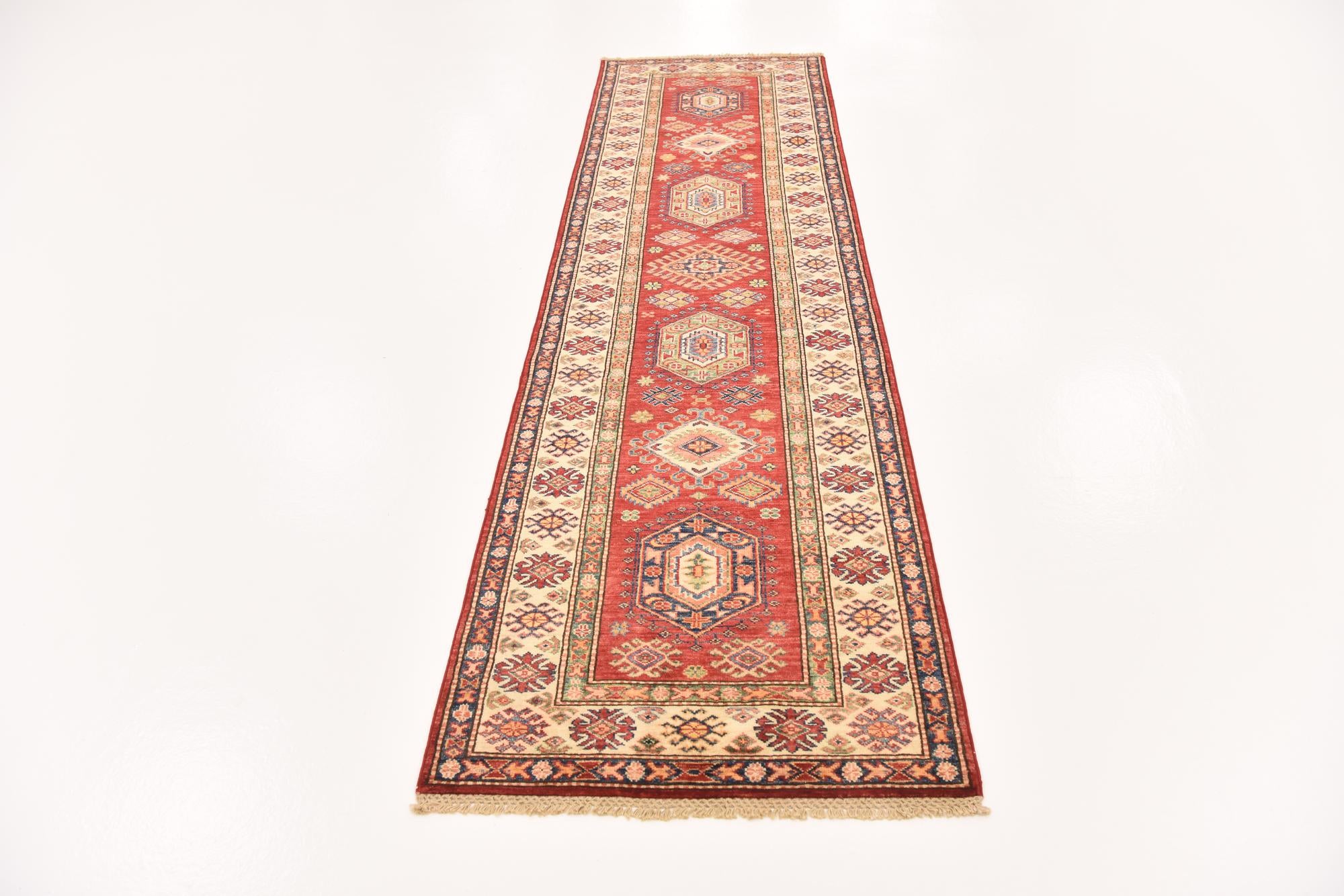 2' 8 x 9' 10 Hand Knotted Kazak Oriental Runner Rug
