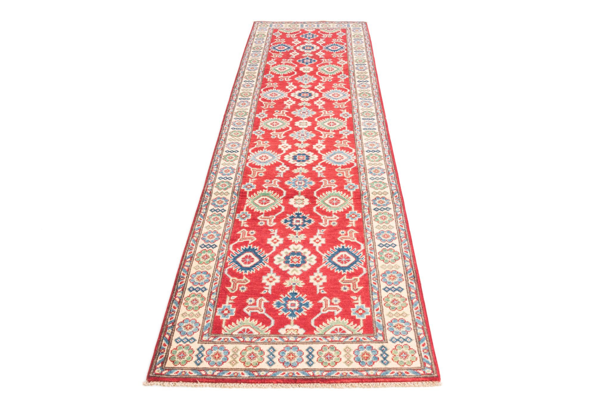 2' 9 x 9' 9 Hand Knotted Kazak Runner Rug