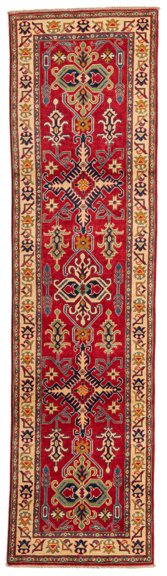 2' 7 x 10' Hand Knotted Kazak Runner Rug