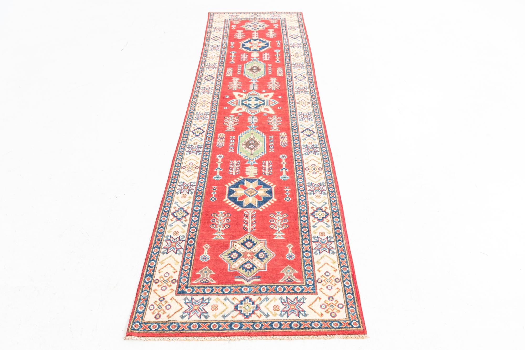2' 7 x 9' 9 Hand Knotted Kazak Runner Rug