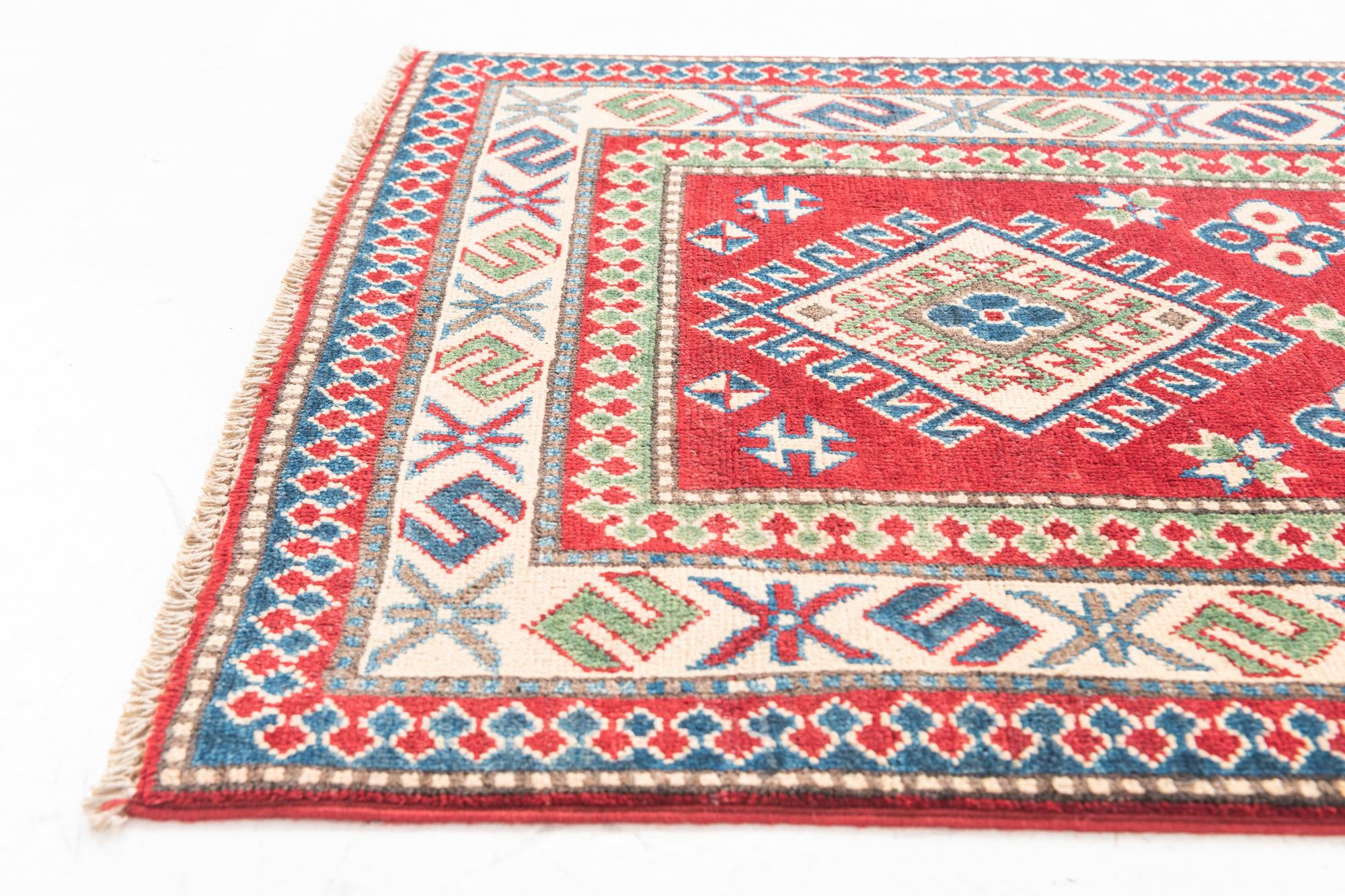 2' 8 x 9' 9 Hand Knotted Kazak Runner Rug