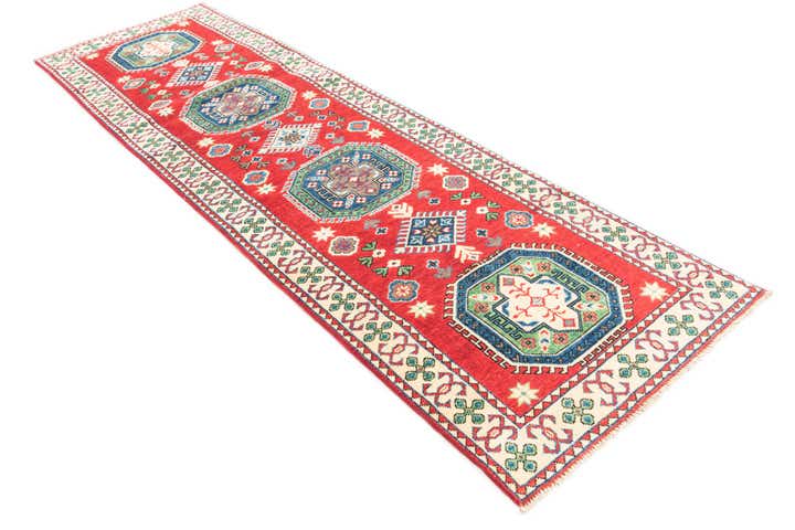 2' 9 x 9' 8 Hand Knotted Kazak Runner Rug