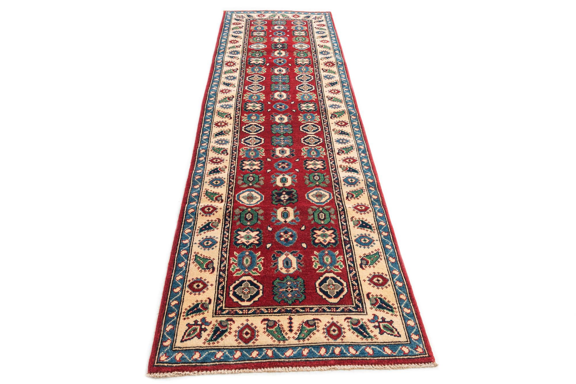 2' 8 x 9' 7 Hand Knotted Kazak Runner Rug