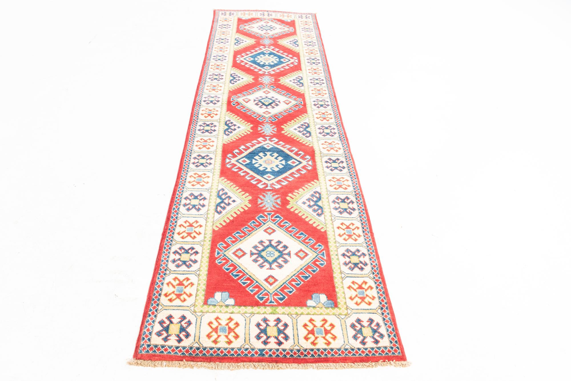 2' 8 x 10' 1 Hand Knotted Kazak Runner Rug