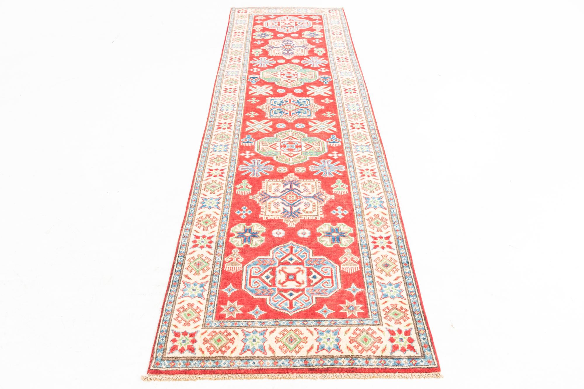 2' 8 x 9' 10 Hand Knotted Kazak Runner Rug