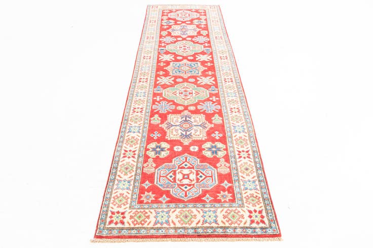 Detail image of 2' 8 x 9' 10 Hand Knotted Kazak Runner Rug