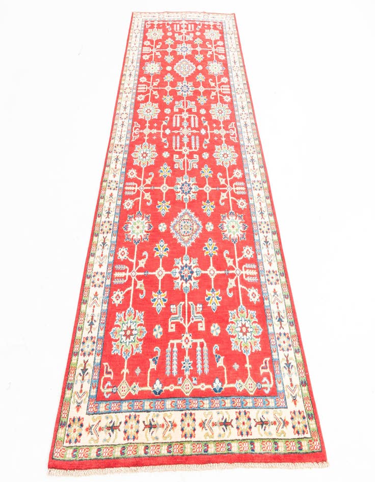 Detail image of 4' x 10' Hand Knotted Kazak Runner Rug