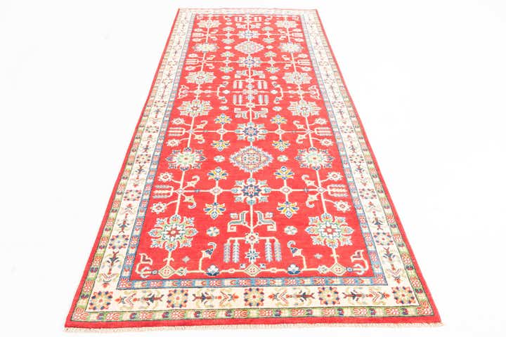 4' x 10' Hand Knotted Kazak Runner Rug