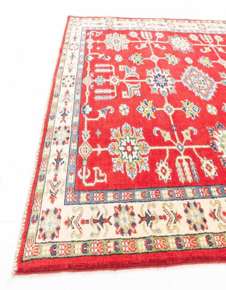 Detail image of 4' x 10' Hand Knotted Kazak Runner Rug