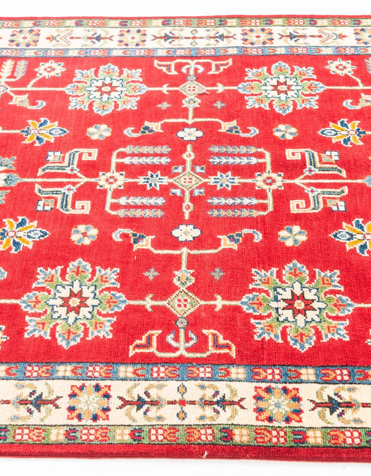 Detail image of 4' x 10' Hand Knotted Kazak Runner Rug