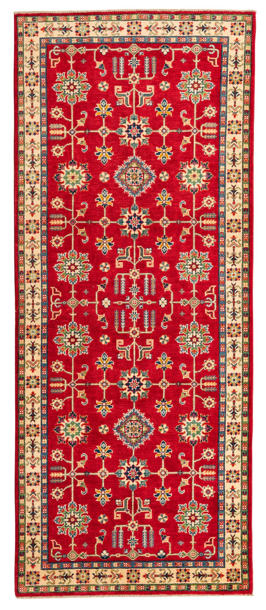 4' x 10' Hand Knotted Kazak Runner Rug