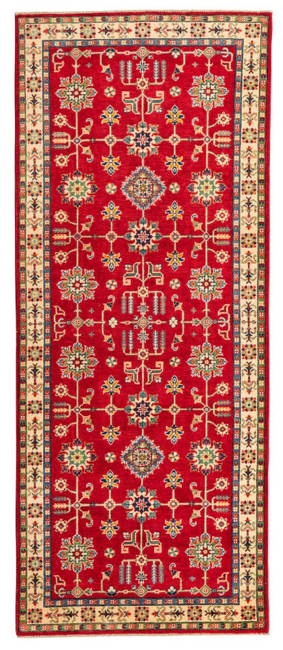 Detail image of 4' x 10' Hand Knotted Kazak Runner Rug