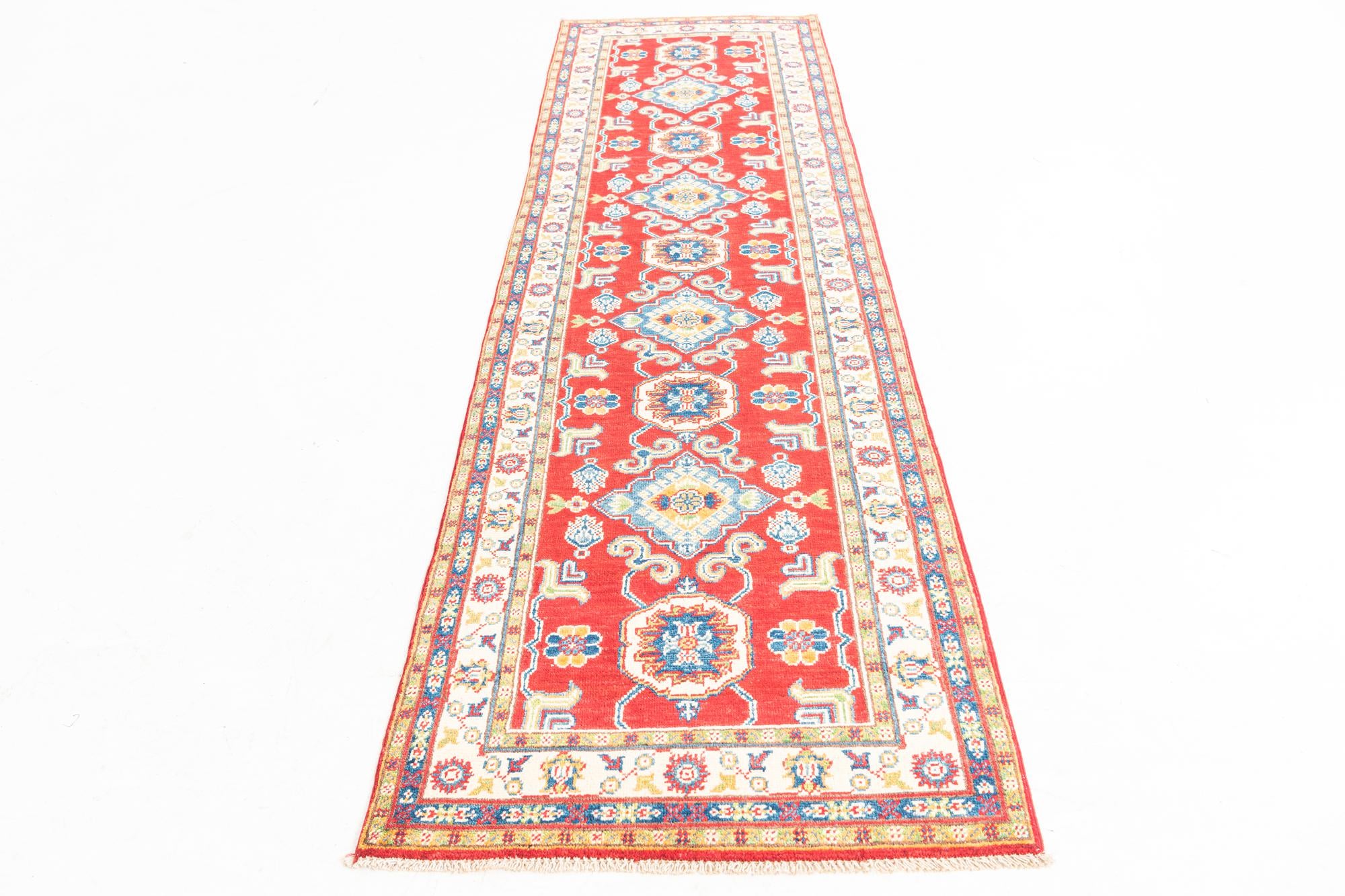 2' 9 x 9' 9 Hand Knotted Kazak Runner Rug