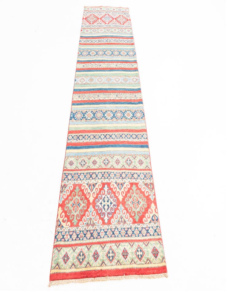 Detail image of 2' 10 x 9' 8  Hand Knotted Kazak Runner Rug