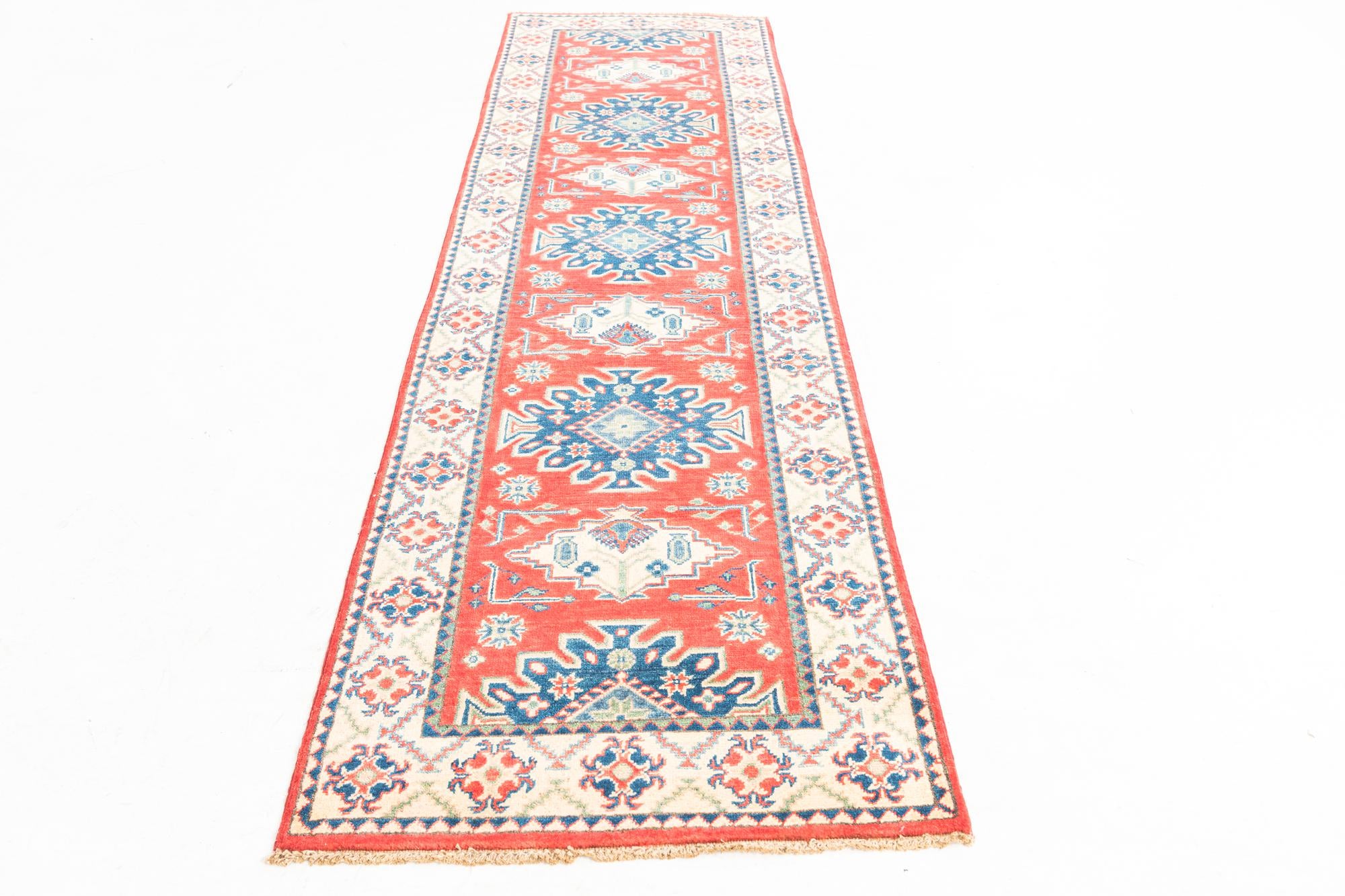 2' 9 x 9' 9 Hand Knotted Kazak Runner Rug