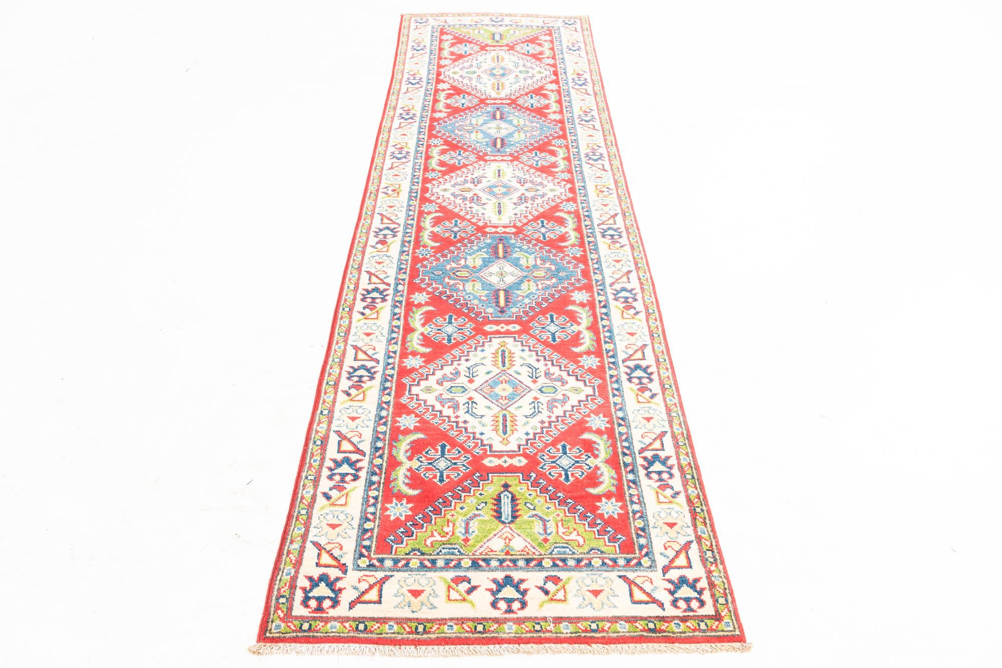2' 8 x 9' 7 Hand Knotted Kazak Runner Rug