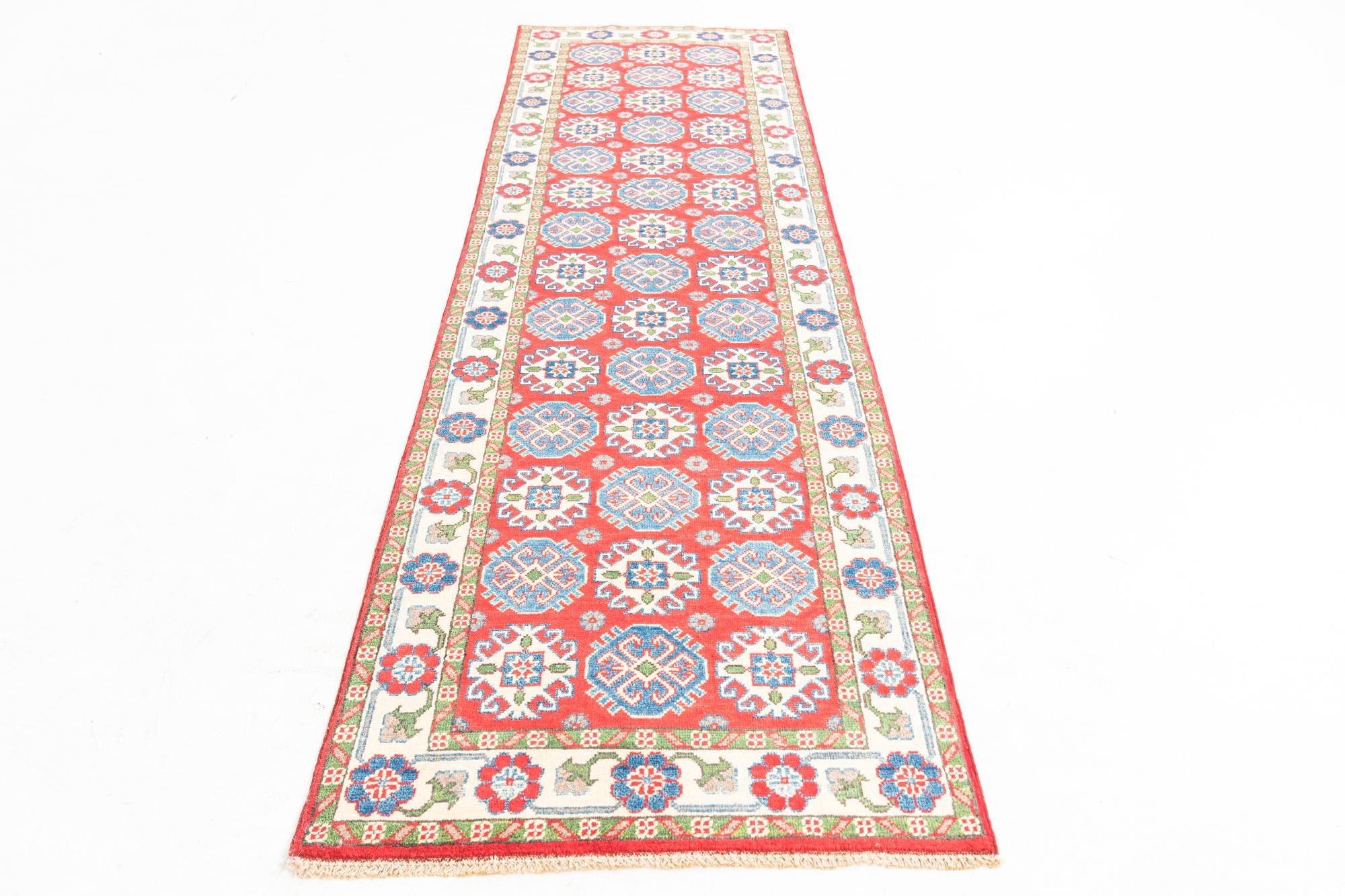 2' 9 x 9' 8 Hand Knotted Kazak Runner Rug