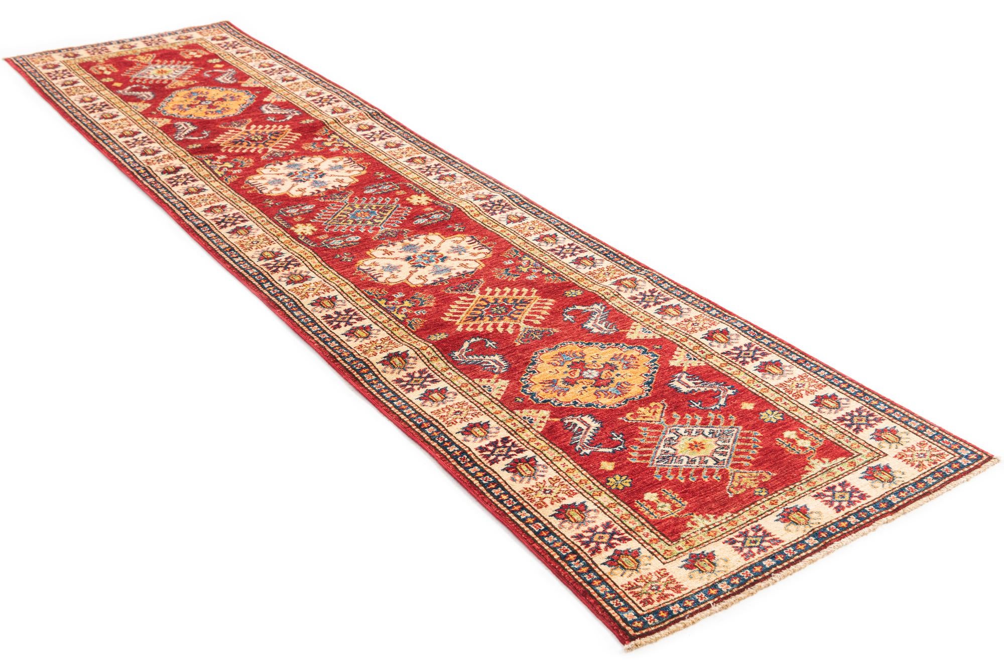 2' 8 x 10' Hand Knotted Kazak Runner Rug