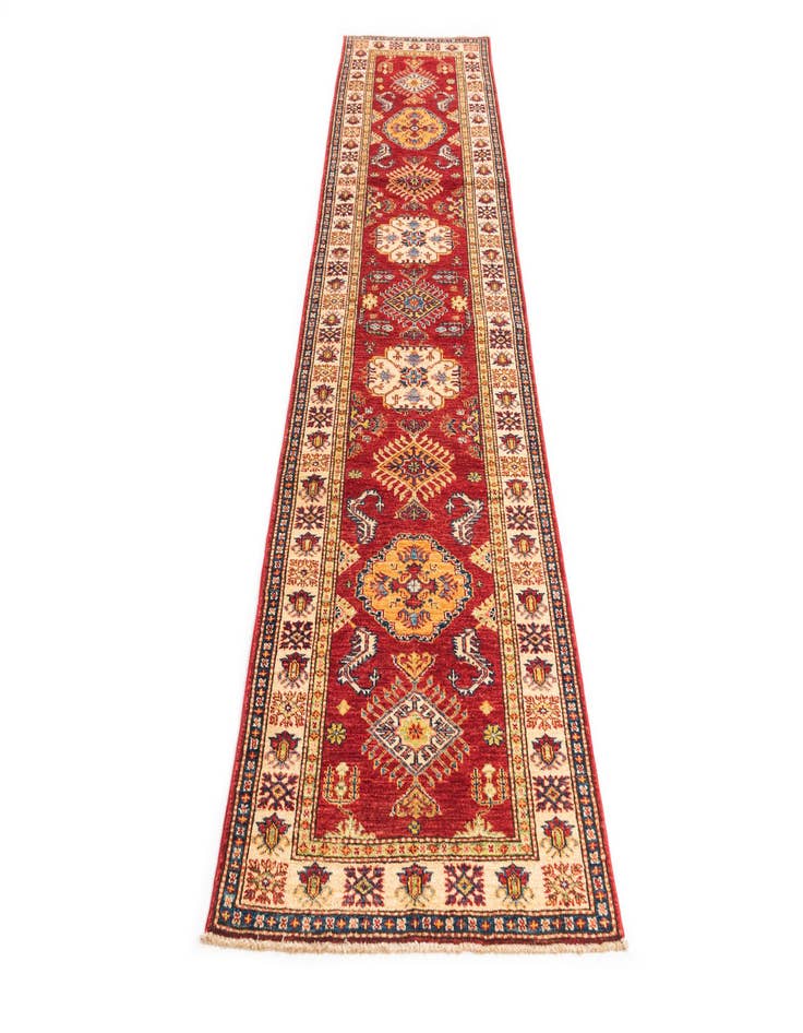 Detail image of 2' 8 x 10'  Hand Knotted Kazak Runner Rug