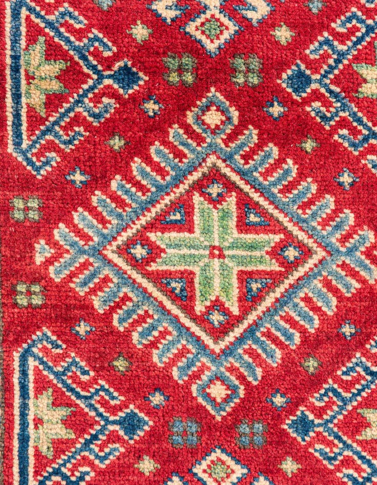 Detail image of 1' 10 x 6'  Hand Knotted Kazak Runner Rug