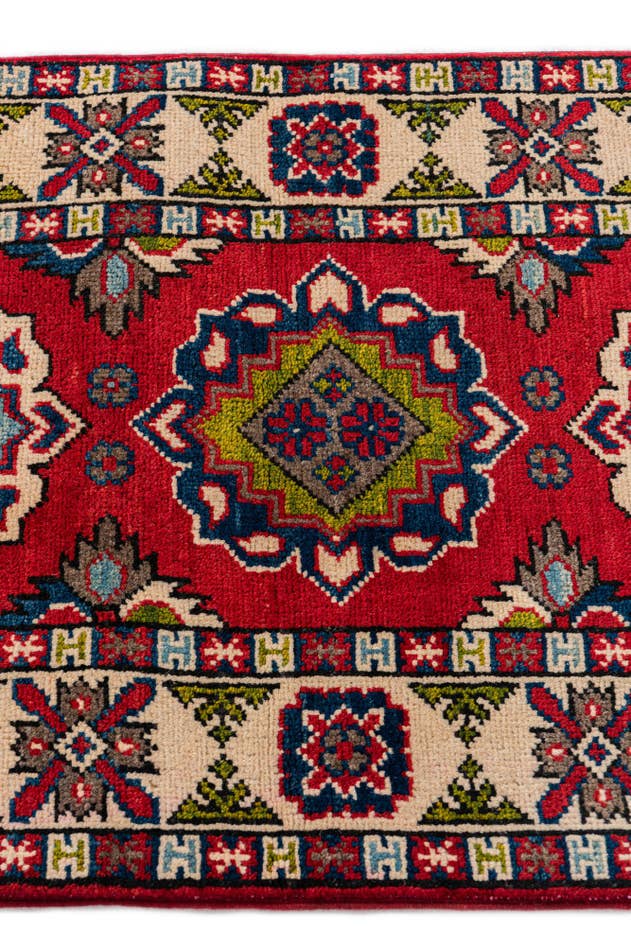 Detail image of 2' x 5' 10 Hand Knotted Kazak Runner Rug