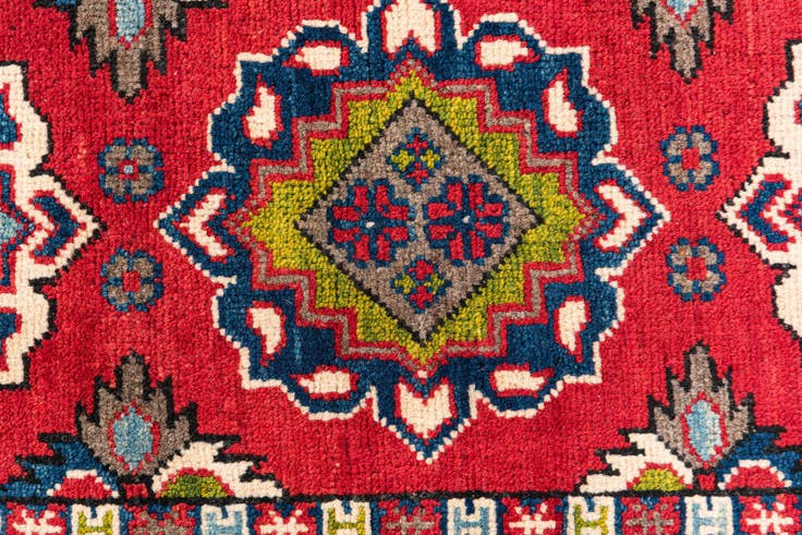 Detail image of 2' x 5' 10 Hand Knotted Kazak Runner Rug