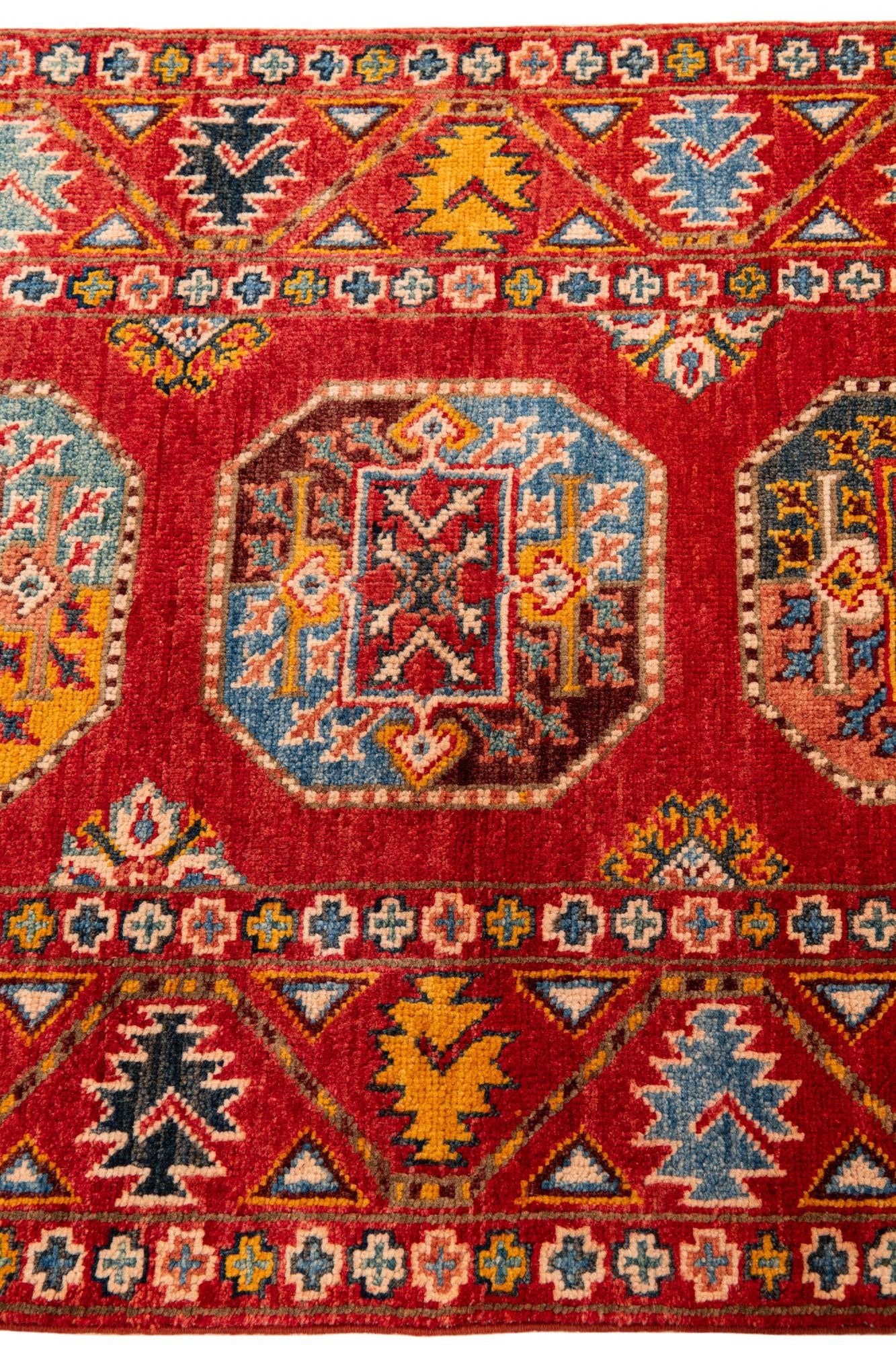 2' 8 x 9' 9 Hand Knotted Kazak Runner Rug
